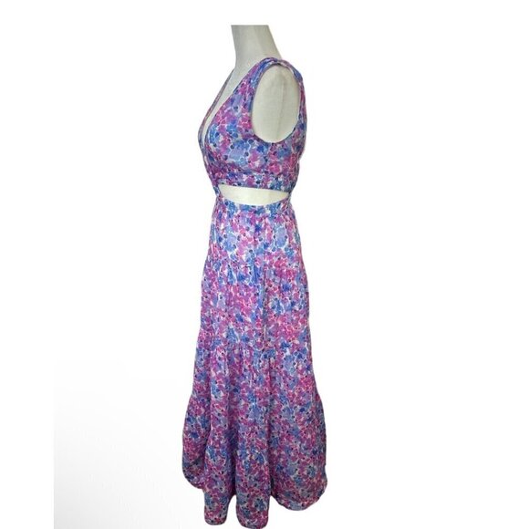 Nicholas Orchid Maxi in Pink purple 8 Womens Long Floral Gown Dress - Picture 5 of 14